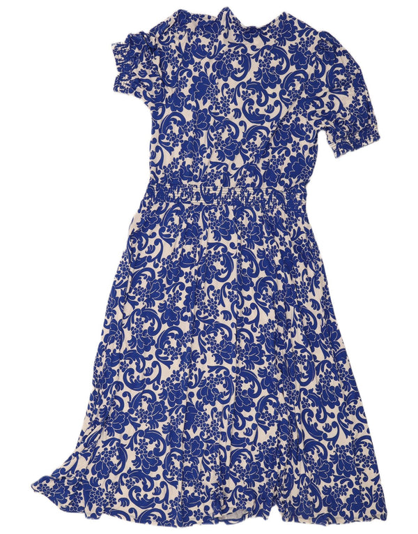 Boden Damen-Stufenkleid UK 18 XL Blaue Paisley-Viskose