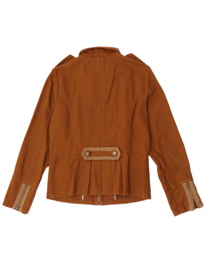 Marks & Spencer Damen Militärjacke UK 12 Mittelbraune Baumwolle