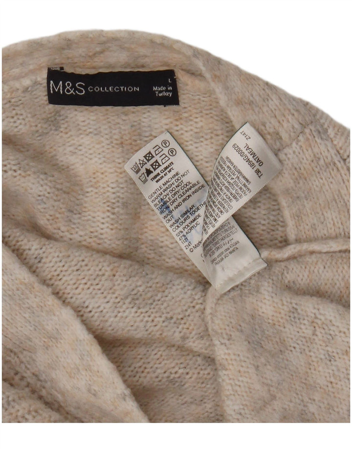 Marks & Spencer Damen-Strickjacke in Übergröße, Gr. 40, Größe L, Beige