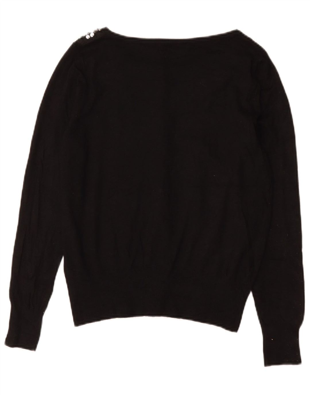 Marks & Spencer Damen-Cardigan-Pullover UK 12 Mittelschwarze Baumwolle