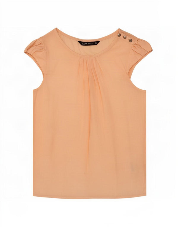 Zara Damen Bluse Top UK 8 Small Pink