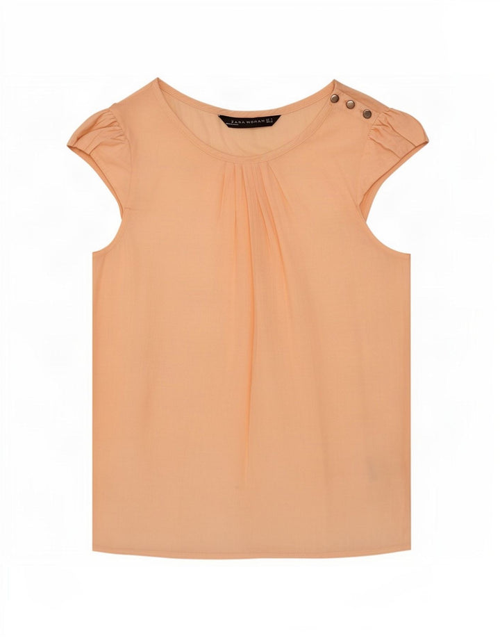 Zara Damen Bluse Top UK 8 Small Pink