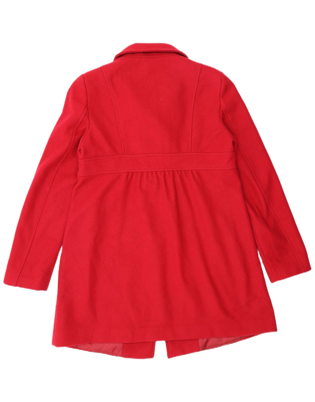 Benetton Damen Zweireihiger Mantel UK 14 Mittelrote Wolle