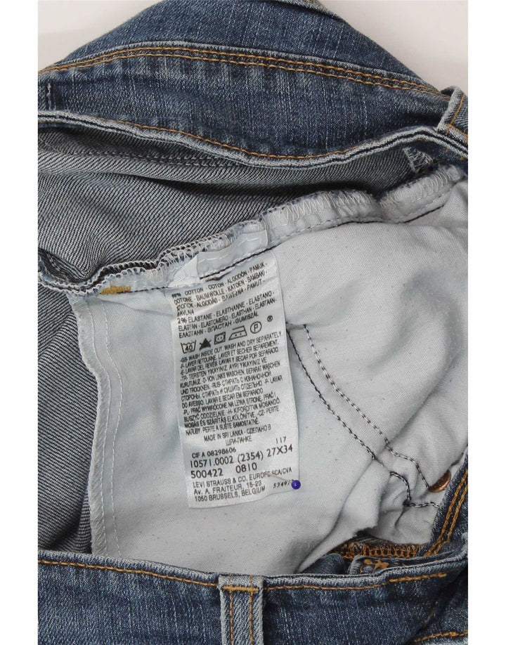 Levi's Damen 571 Slim Jeans W27 L34 Blaue Baumwolle