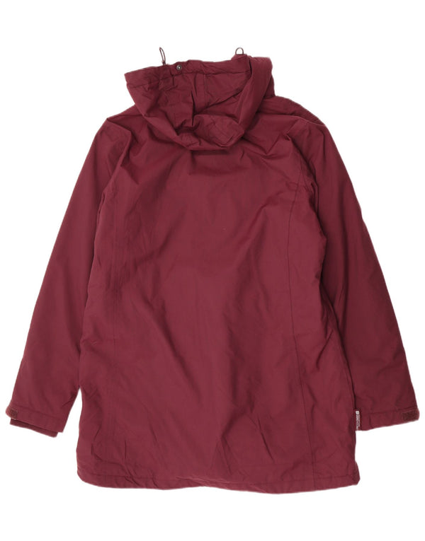 Mountain Warehouse Damen-Windbreaker-Mantel mit Kapuze, UK 16, Größe L, kastanienbraunes Nylon