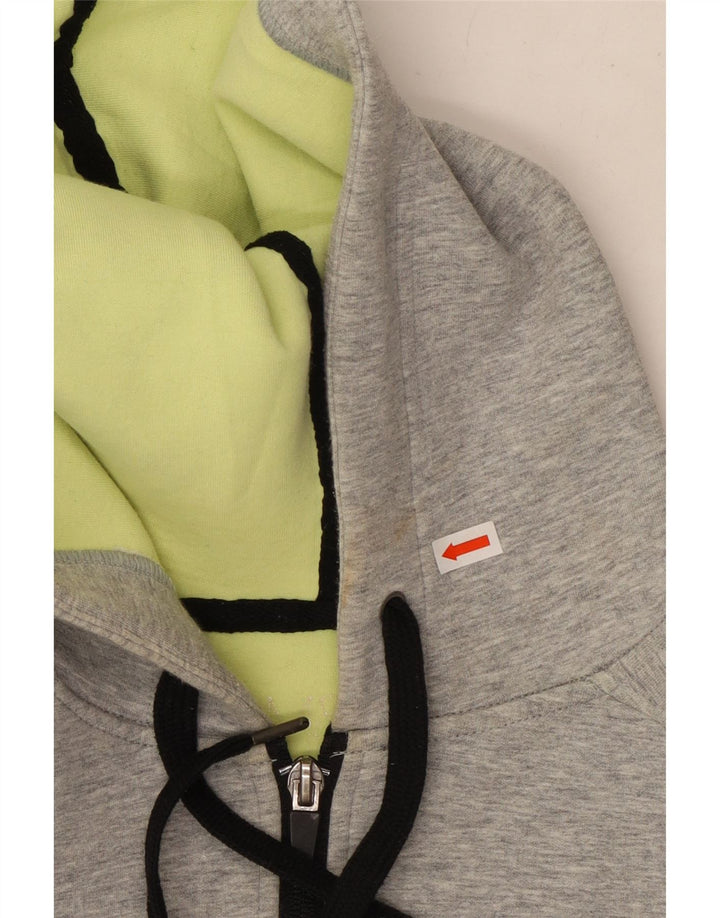 Marks & Spencer Damen-Kapuzenpullover mit Reißverschluss, UK 12, mittelgraue Baumwolle