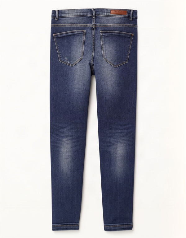 Zara Damen Trafaluc Distressed Skinny Jeans EU 40 Medium W30 L27 Blau