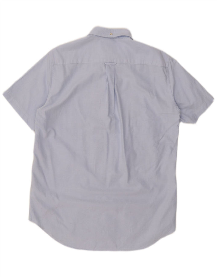 Gant Herren-Hemd, kurzärmelig, normale Passform, Größe 39, mittelblaue Baumwolle