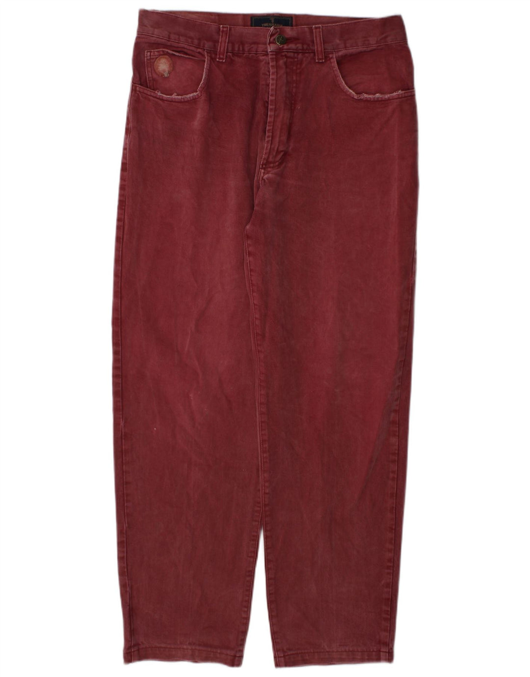 Trussardi Damen Straight Jeans W34 L30 Burgunderrot