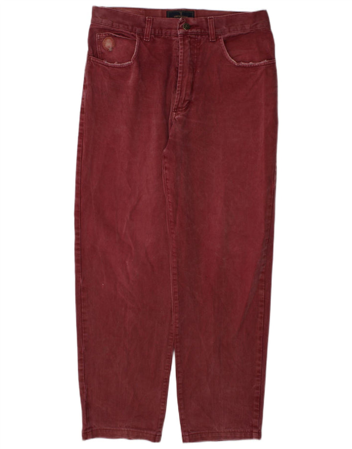 Trussardi Damen Straight Jeans W34 L30 Burgunderrot
