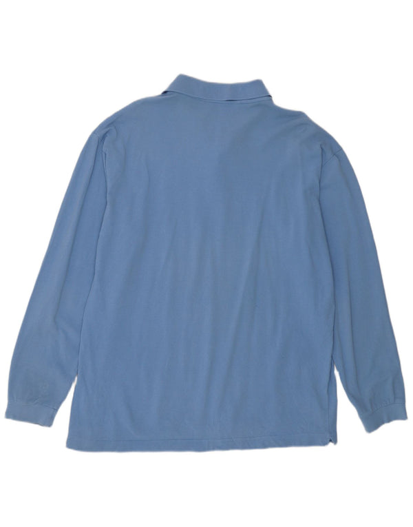 Kappa Herren Langarm-Poloshirt XL, blaue Baumwolle