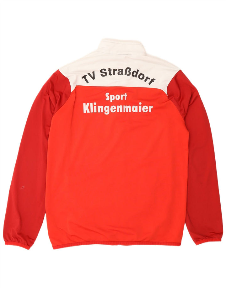 Puma Jungen Grafik-Trainingsanzug-Top-Jacke, 15–16 Jahre, rotes Farbblockdesign