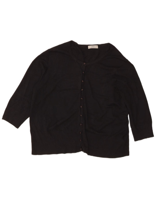 Marks & Spencer Damen Strickjacke mit 3/4-Ärmeln, UK 22 3XL, schwarze Viskose