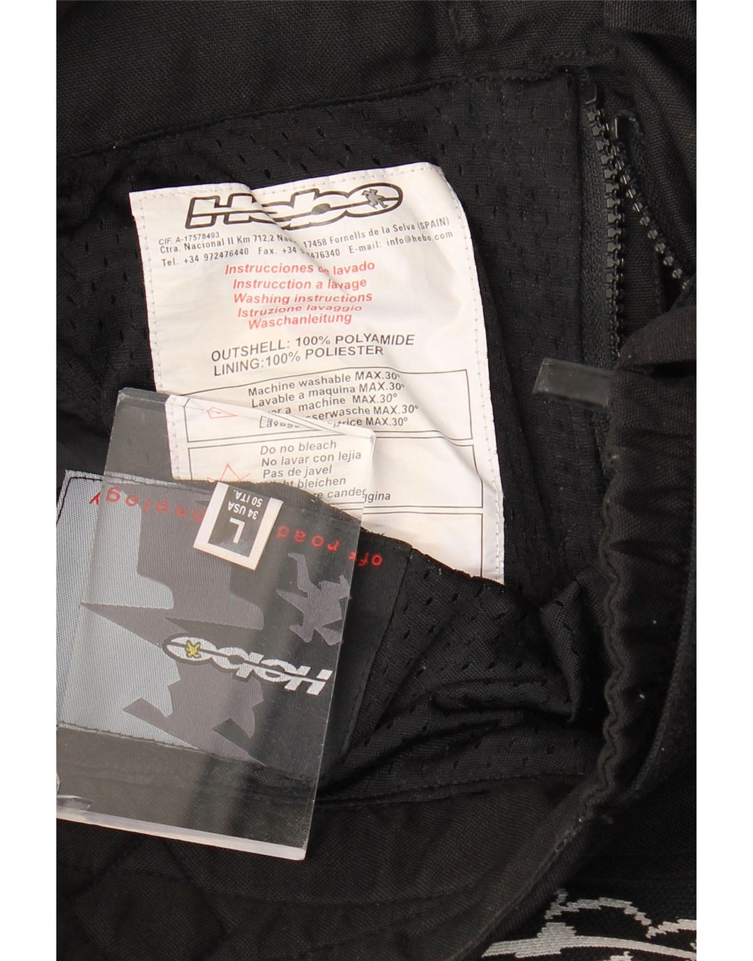 Hebo Herren Motorstyle Graphic Slim-Hose, Größe L, W34, L31, Schwarz, Polyamid