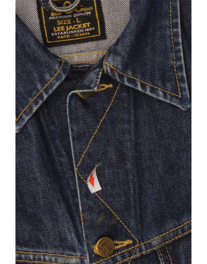 Lee Damen Jeansjacke UK 14 Große blaue Baumwolle