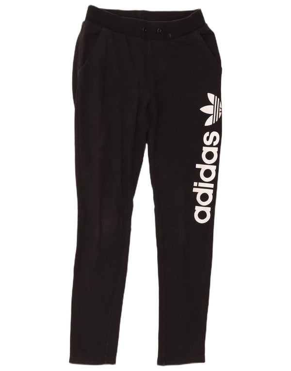 Adidas Damen Graphic Trainingshose UK 8 Small Schwarz Baumwolle