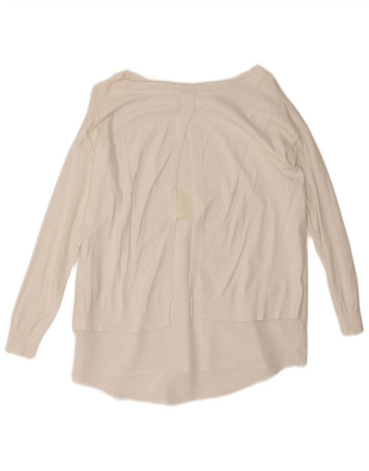Marella Damen-Pullover mit U-Boot-Ausschnitt, UK 12, mittelweiße Viskose