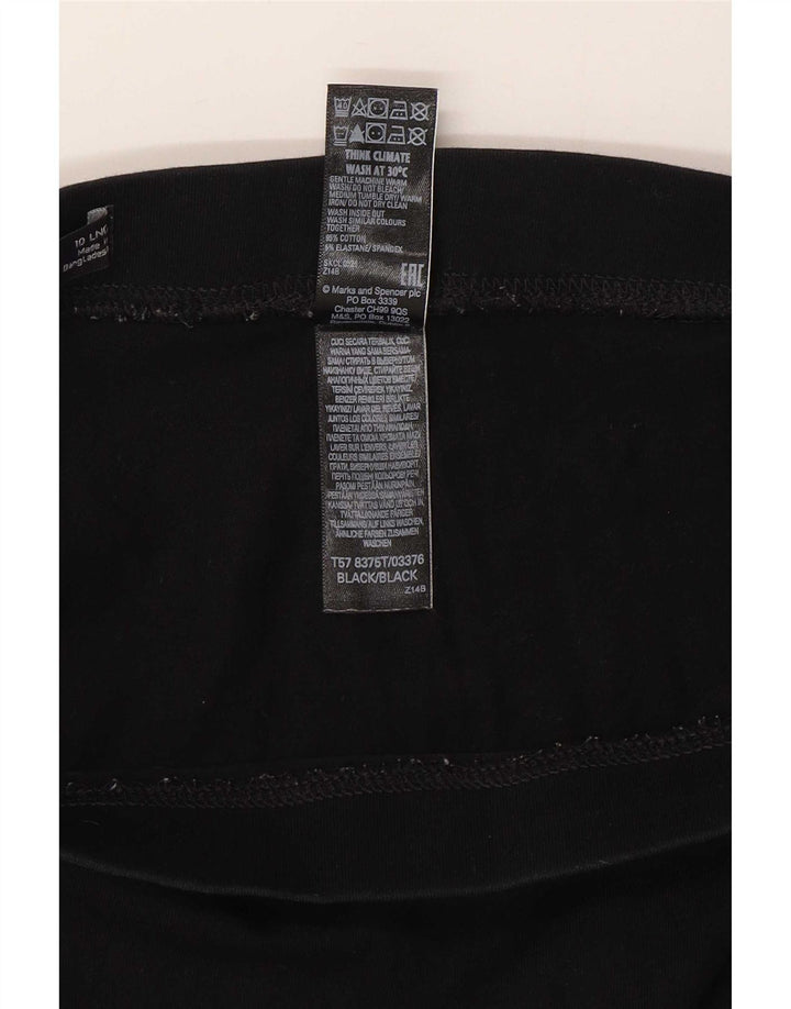 Marks & Spencer Damen Leggings UK 10 Small Schwarz Baumwolle