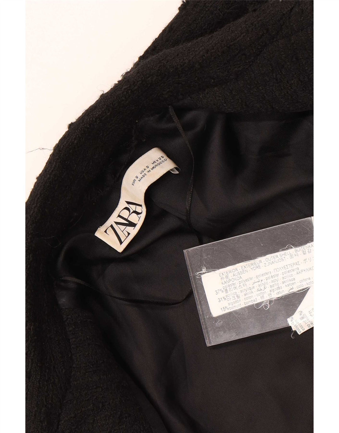 Zweireihiger Herren-Blazer von Zara, Gr. 36, Größe S, schwarz geflecktes Polyester