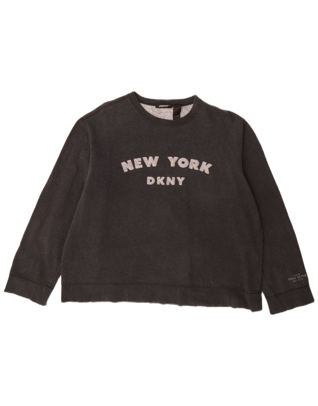 DKNY Womens Graphic Sweatshirt Pullover UK 18 XL Schwarz Baumwolle