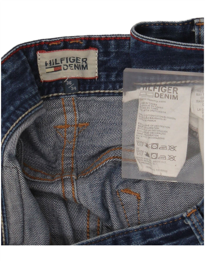 TOMMY HILFIGER Herren Straight Jeans W36 L34 Blaue Baumwolle