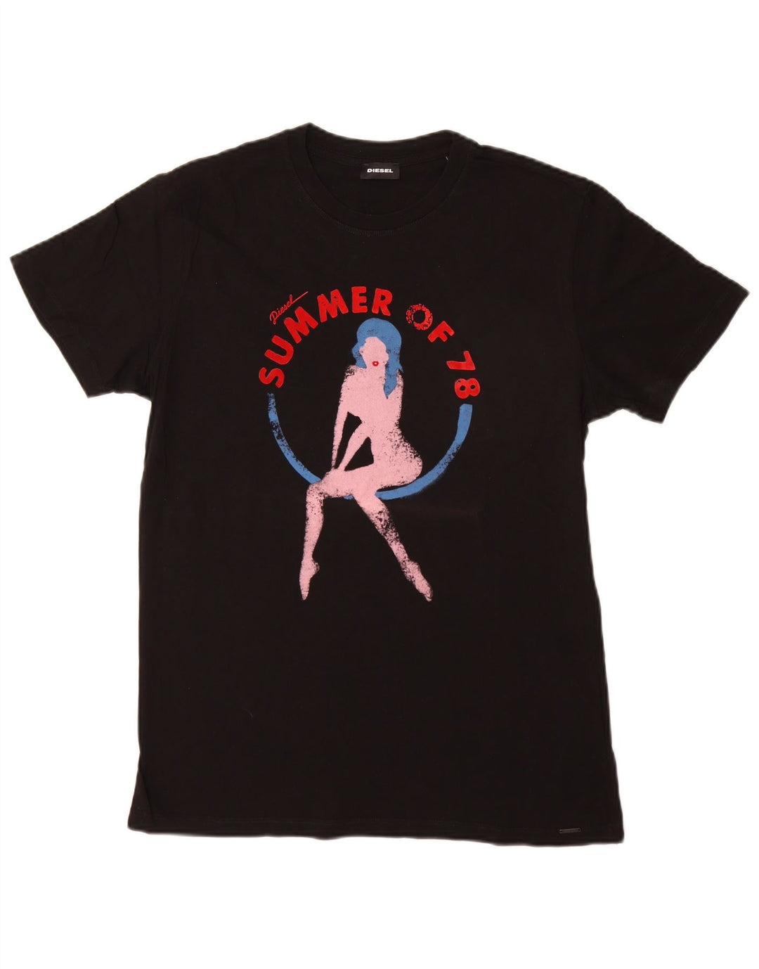 Diesel Herren-T-Shirt mit Grafik, groß, aus schwarzer Baumwolle