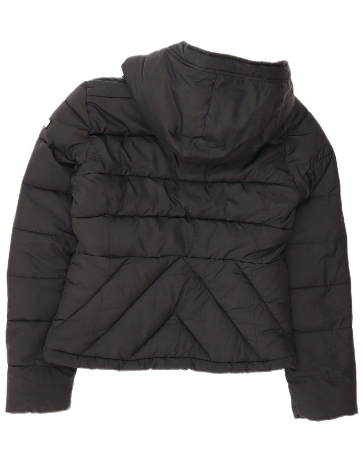 Hollister Wattierte Damenjacke mit Kapuze, UK 10, Größe S, Schwarz