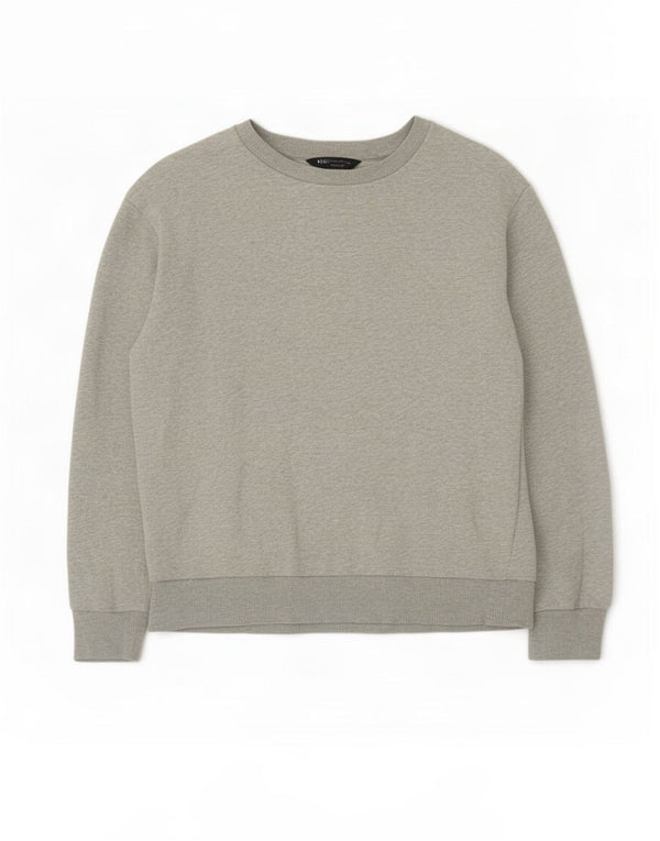 Marks & Spencer übergroßer Damen-Sweatshirt-Pullover, Größe UK 6, XS, graue Baumwolle