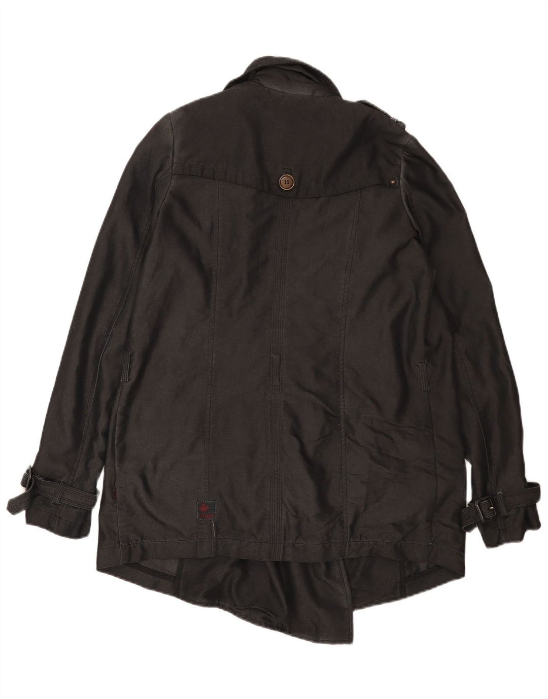 KHUJO Damen-Trenchcoat in Übergröße, Gr. 10, Größe S, Schwarz, Polyester