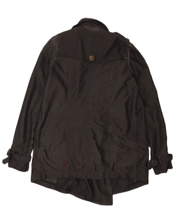 KHUJO Damen-Trenchcoat in Übergröße, Gr. 10, Größe S, Schwarz, Polyester