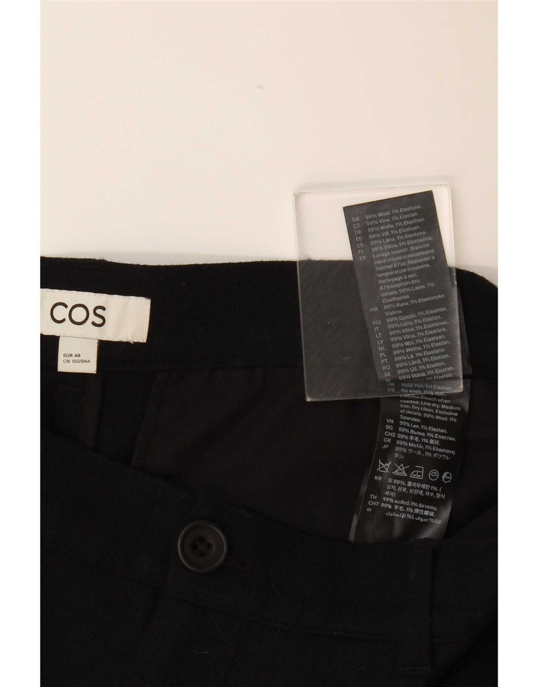 Cos Damen Slim Freizeithose 2XL W36 L29 Schwarze Wolle