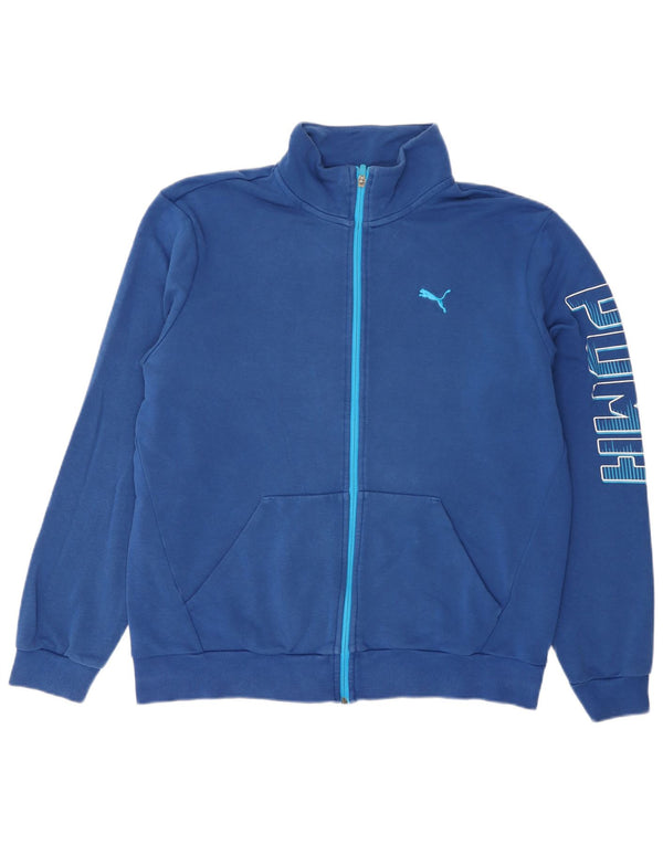 Puma Herren-Trainingsanzug mit grafischem Oberteil, Größe L, Blau