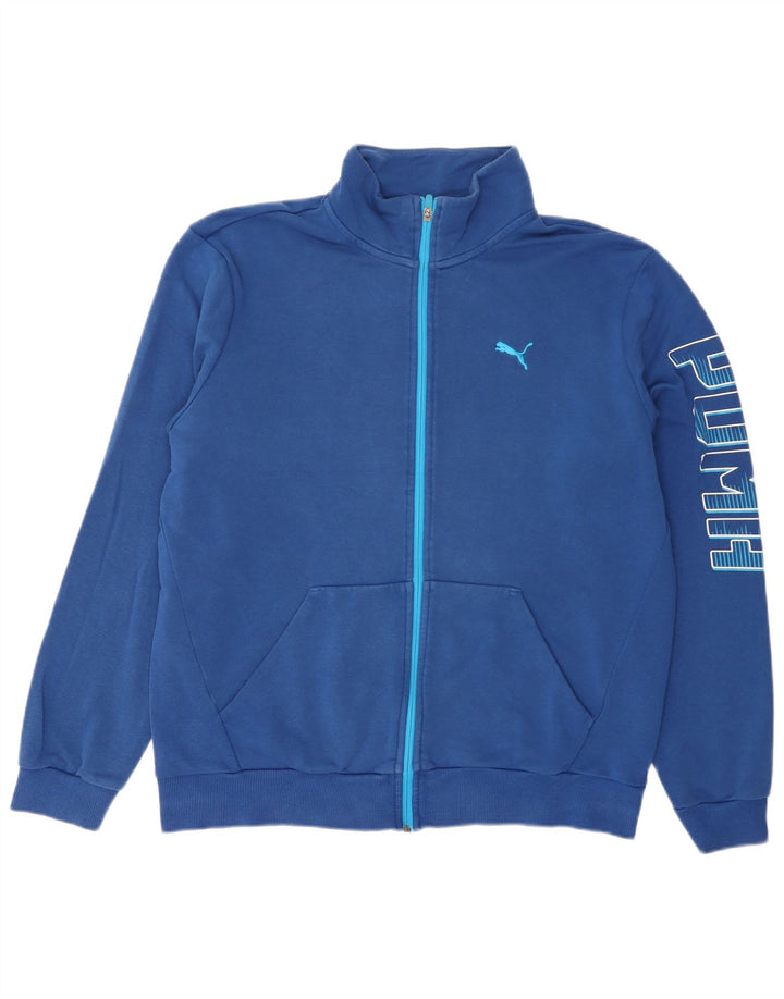 Puma Herren-Trainingsanzug mit grafischem Oberteil, Größe L, Blau