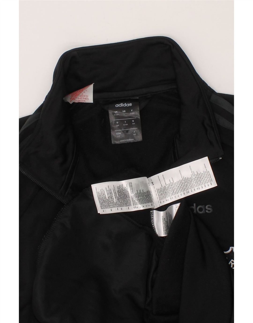 ADIDAS Boys Climalite Tracksuit Top Jacket 13-14 Years Black Polyester Vintage Adidas and Second-Hand Adidas from Messina Hembry 