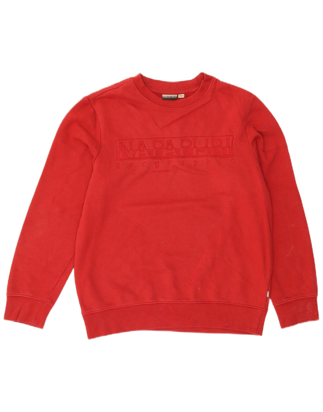 Napapijri Herren Geographic Graphic Sweatshirt Pullover Mittelrote Baumwolle