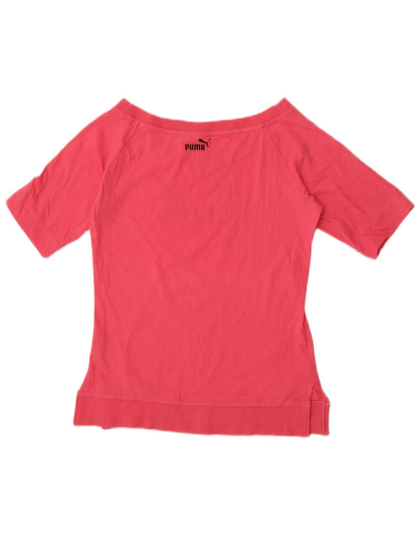Puma Damen Grafik T-Shirt Top UK 14 Large Pink