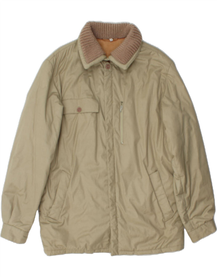 VINTAGE Mens Padded Jacket UK 40 Large Beige Vintage Vintage and Second-Hand Vintage from Messina Hembry 