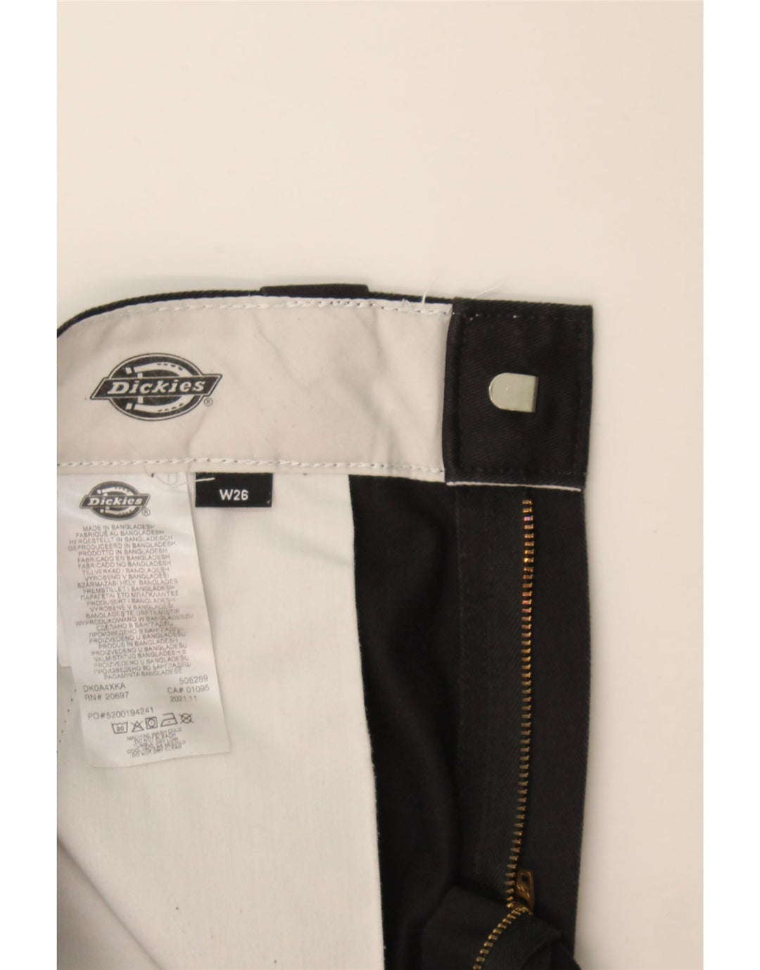 Dickies Damen gerade Chinohose W26 L26 Schwarz Polyester