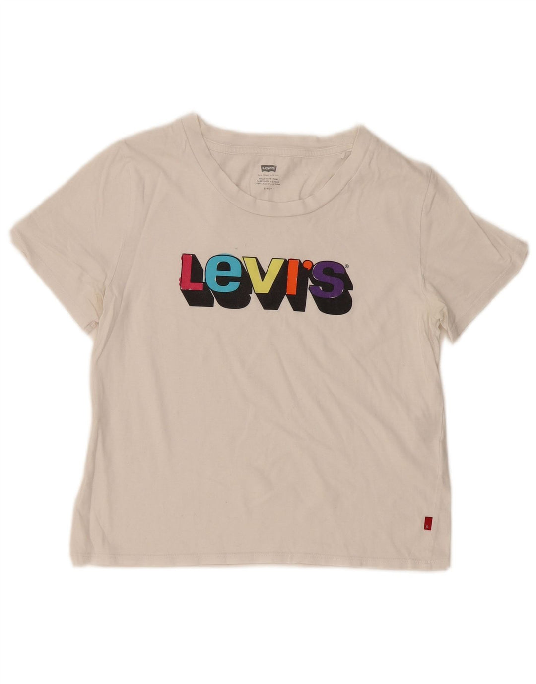 Levi's Damen-T-Shirt mit Grafik, UK 10, Größe S, Weiß