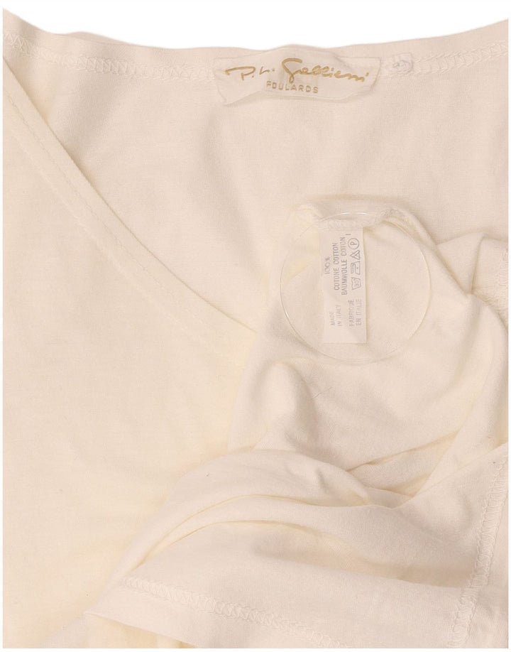 Vintage Damen Grafik T-Shirt Top IT 44 Mittelweiße Baumwolle