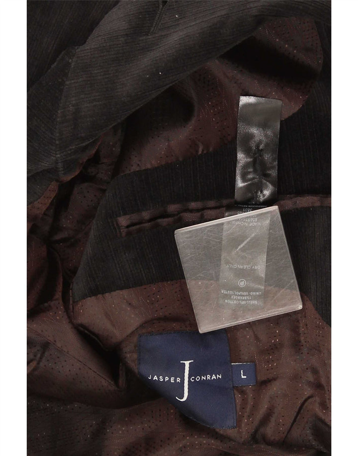 Jasper Conran Herren-Blazer aus Cord mit 2 Knöpfen, Gr. 40, Größe L, Schwarz, Baumwolle