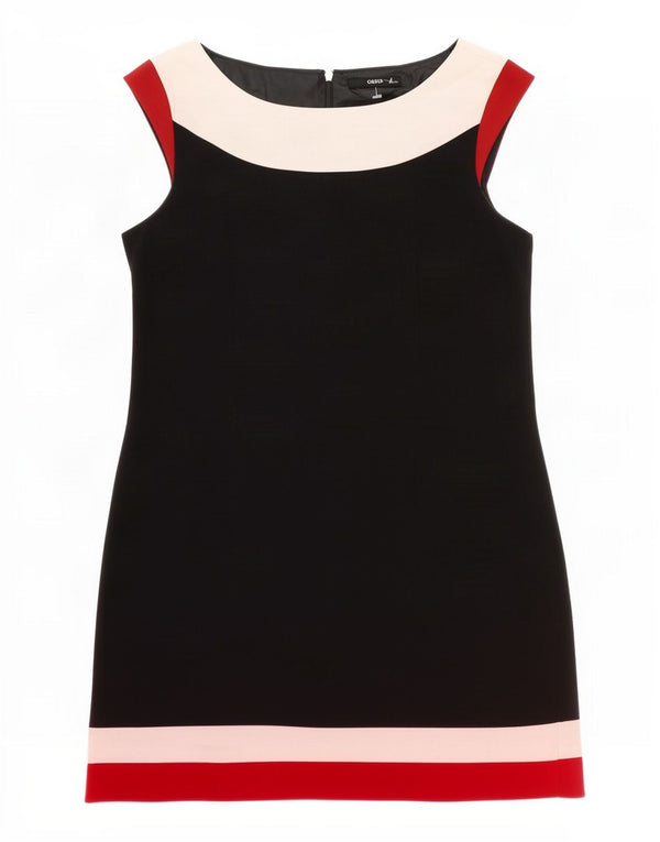 Oasis Womens Sleeveless Sheath Dress UK 14 Medium Black Colourblock