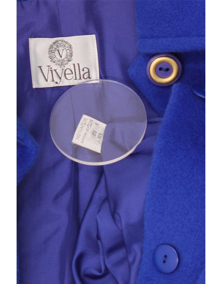 Viyella Damen Übergroßer Mantel UK 12 Mittelblaues Mohair