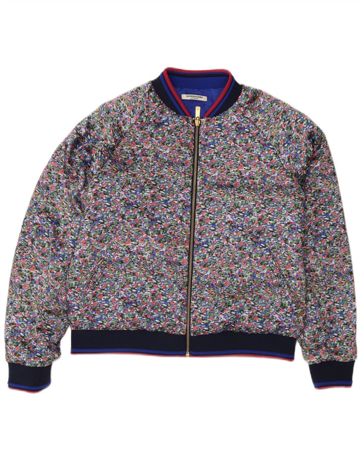 Scotch & Soda Damen Wendejacke UK 14 Mittelblau geblümt