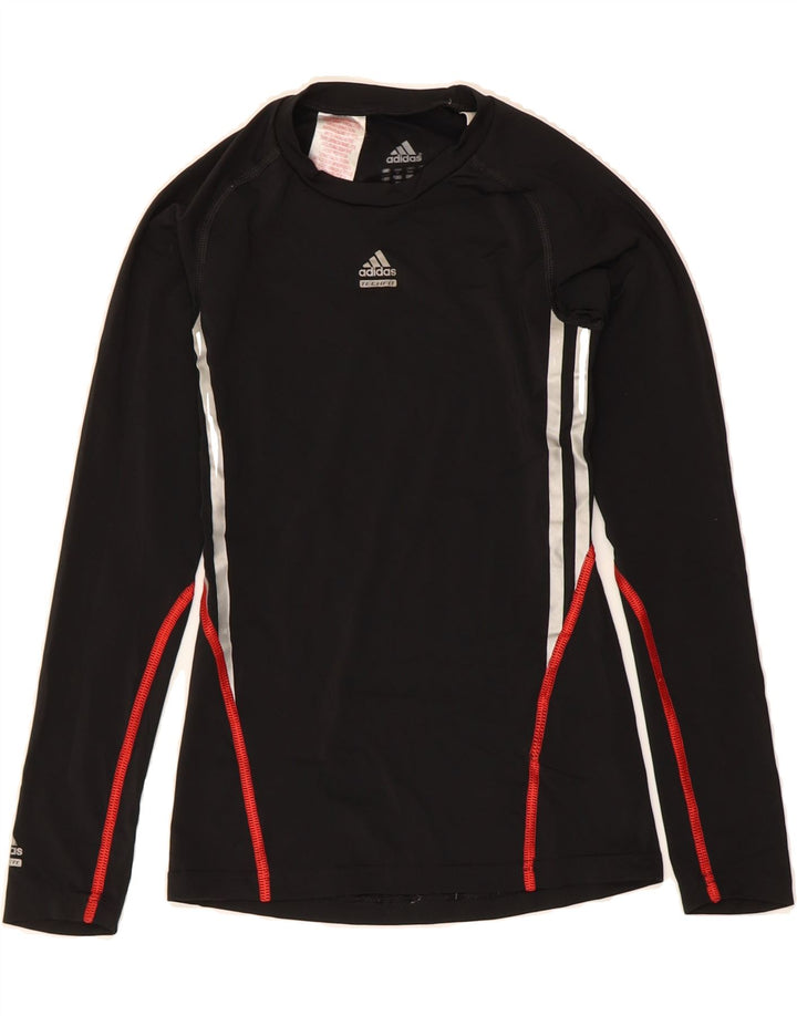 ADIDAS Boys Top Long Sleeve 11-12 Years Black Polyester Vintage Adidas and Second-Hand Adidas from Messina Hembry 