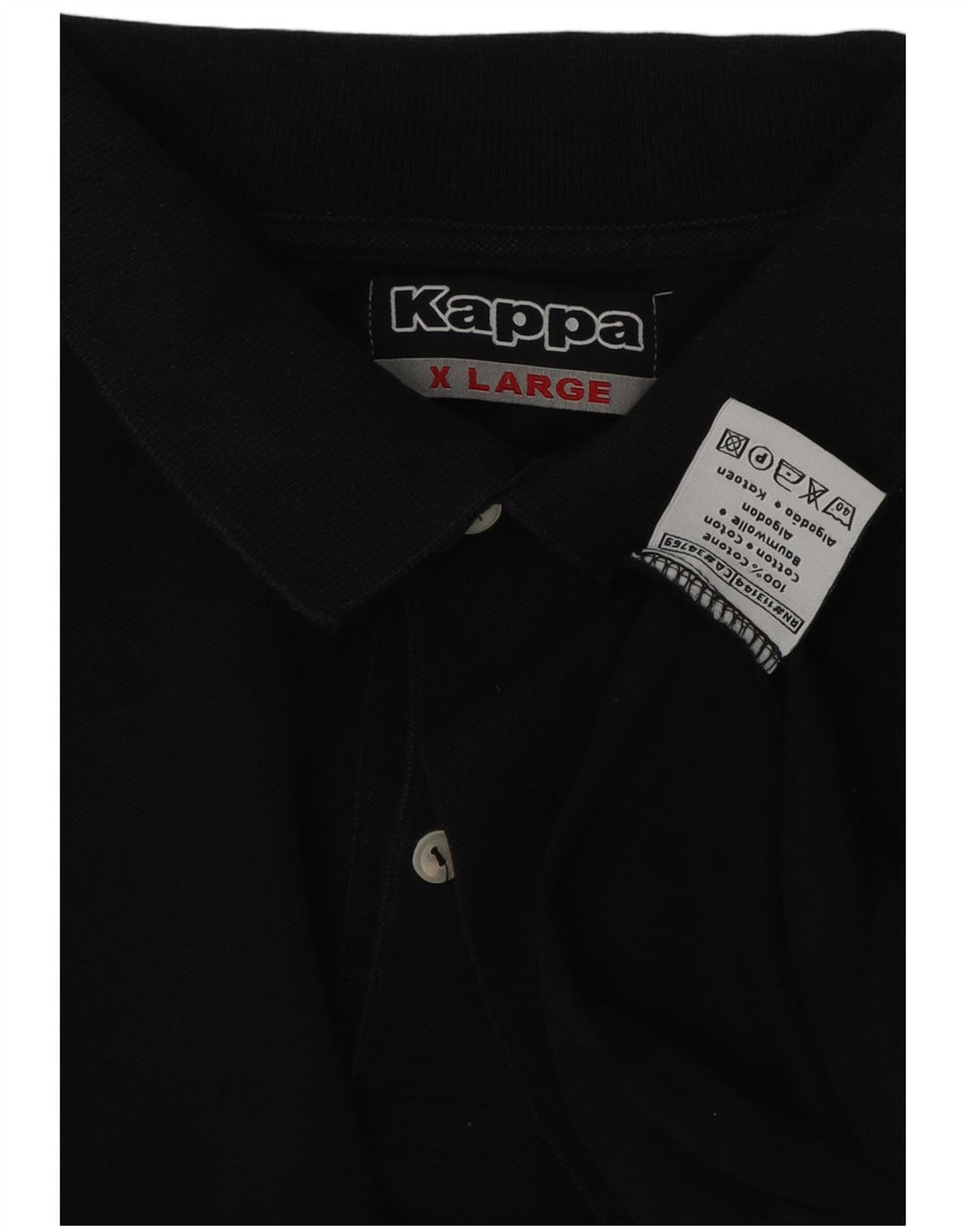 KAPPA Herren Poloshirt XL Schwarz Baumwolle