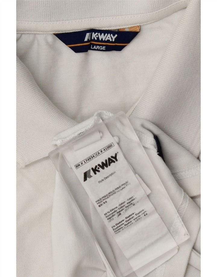 K-WAY Boys Polo Shirt 13-14 Years Large White Cotton