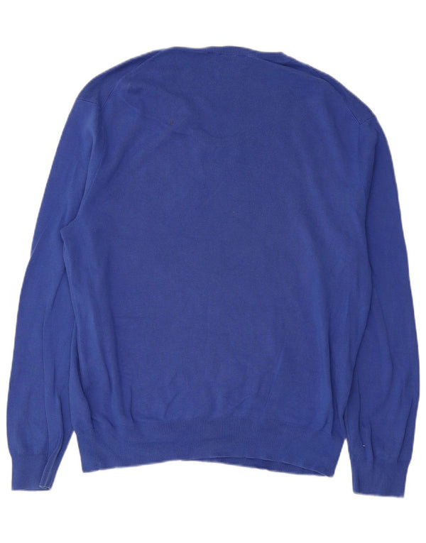 Polo Ralph Lauren Herren Slim Fit V-Ausschnitt Pullover Pullover XL Blau Baumwolle
