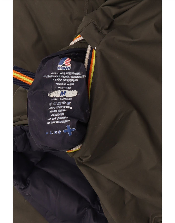 K-Way Herren Kapuzenjacke, wendbar, wattiert, UK 38, mittelgrün, Polyamid