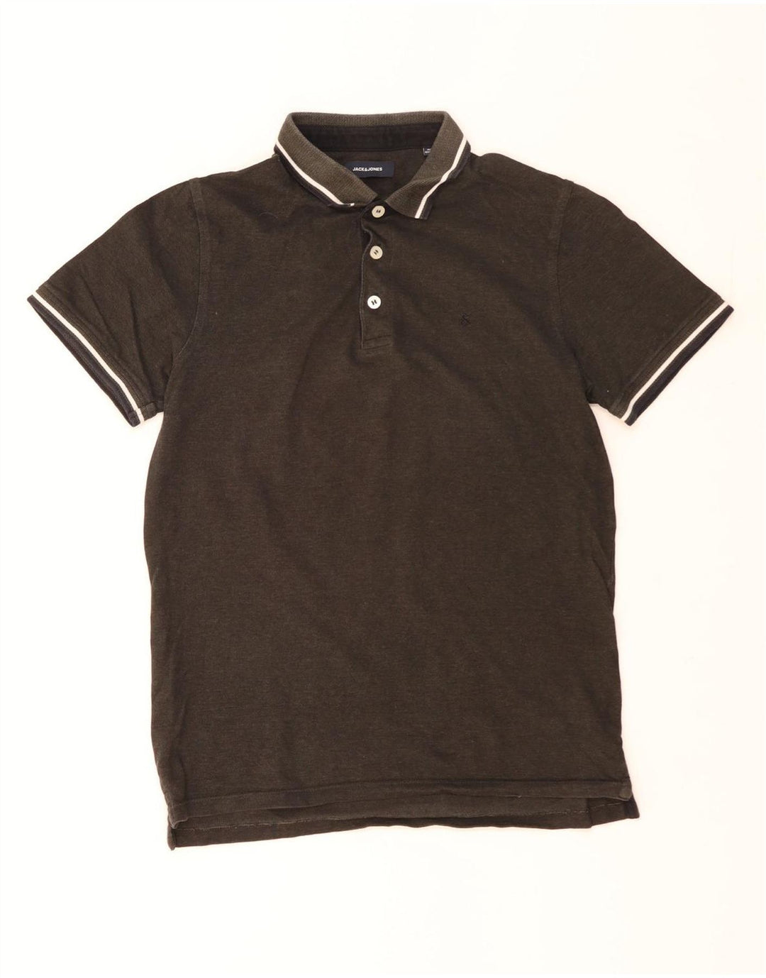 JACK & JONES Herren-Poloshirt, groß, Khaki, gestreift